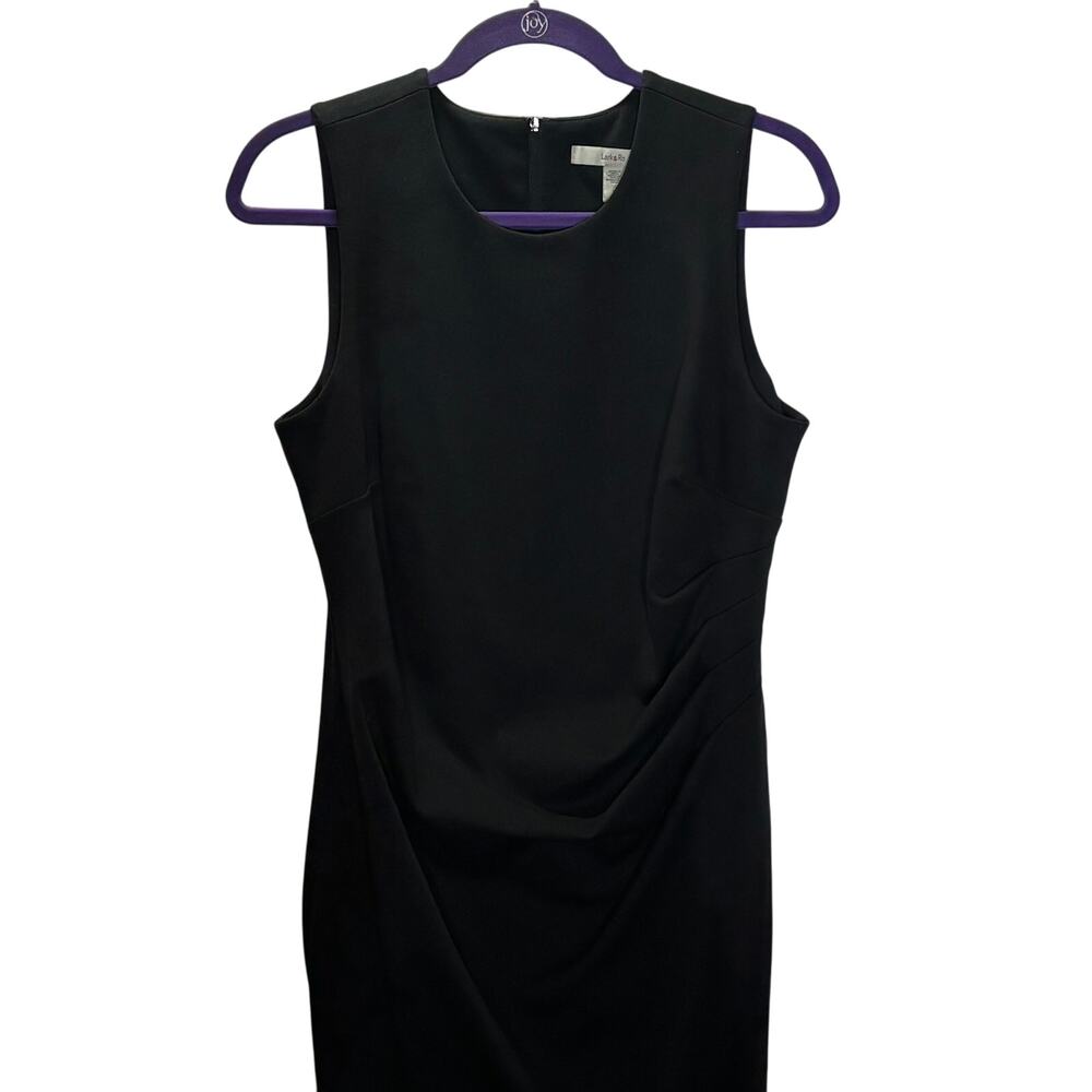 Lark & RoBlack Sleeveless Sheath Dress Size 10 Side Ruching Career Cocktail